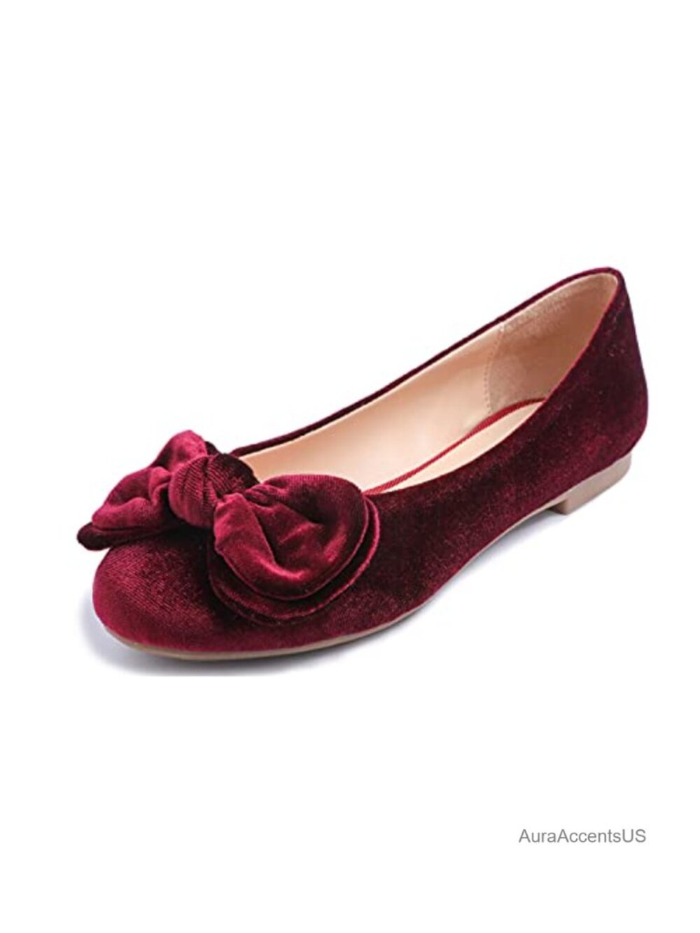 Women's Round Toe Bow Trim Ballet Flats Slip On Walking Shoes